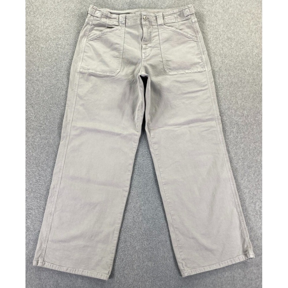 American Eagle Stovepipe Jean Womens Size 12 Gray Stretch Wide Leg Casual Trendy